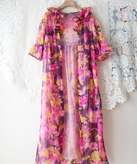 【tiny yearn】1970‘s Art Glow Sheer Night Gown