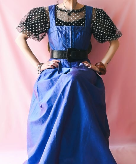 【tiny yearn】Tyrolean Metallic Silk Dirndl Dress