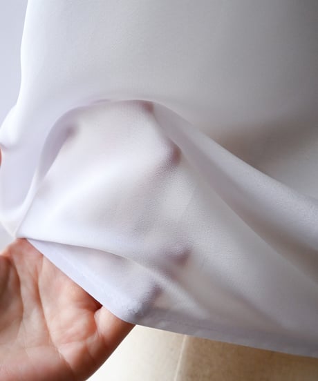 【Seek an nur】Euro Frill White Tie Blouse