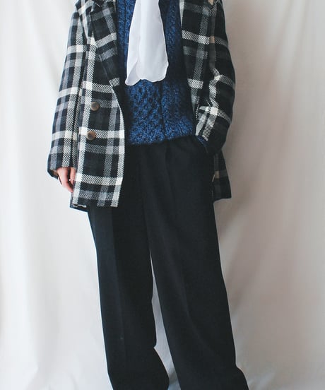 【Seek an nur】Euro Check Wool Tailored Over Jacket