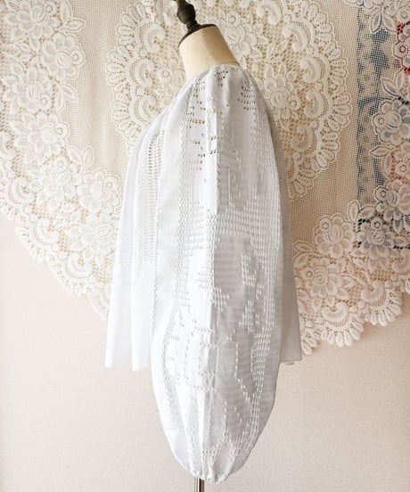 【Seek an nur】Romanian Vintage Crochet Folk Blouse