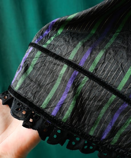 【Seek an nur】Euro Stripe Silk Flare Skirt