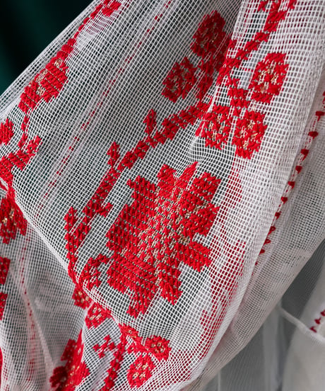 【Seek an nur】Romanian Vintage Embroidered Tulle Blouse