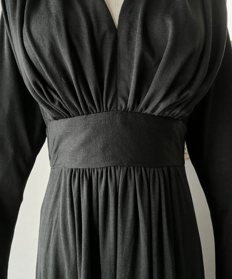 【Seek an nur】German black gather maxi dress
