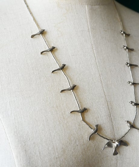 〈Accessory〉Native American Silver Fetish Bird Necklace