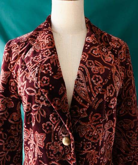 【Seek an nur】USA Paisley Velours Tailored Jacket