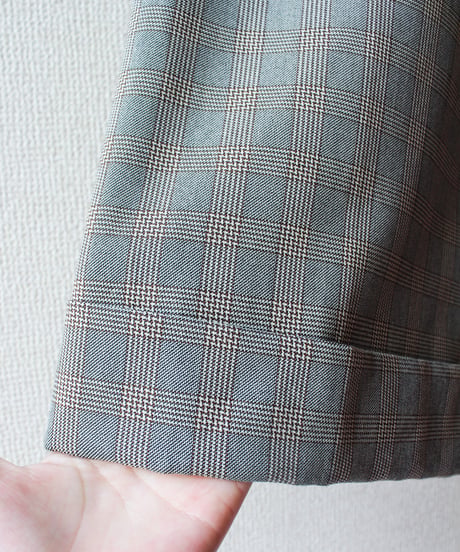 【Seek an nur】USA Glen Check Flare Slacks Pants