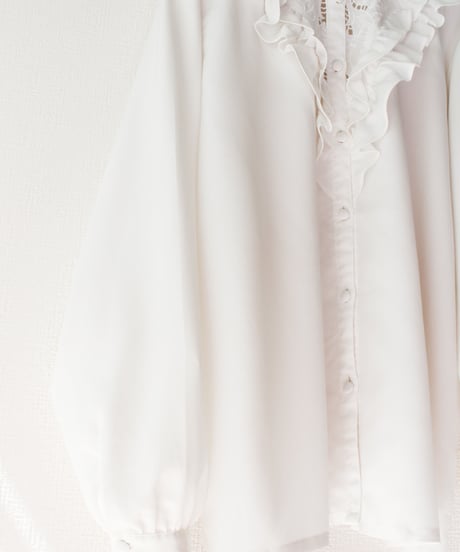 【Seek an nur】Frill Lace White Blouse