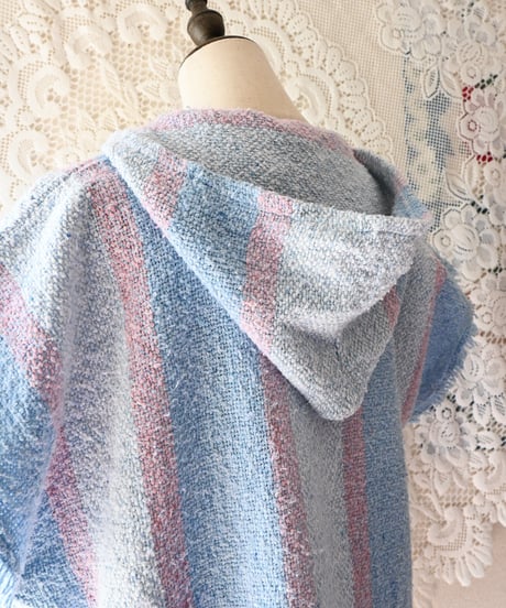 【tiny yearn】Pink Stripe Mexican Parker Vest