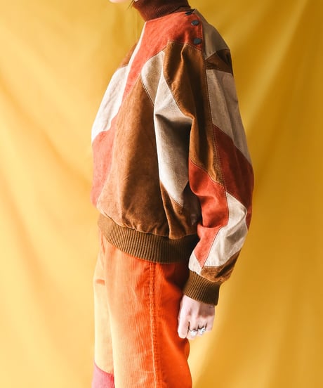 【tiny yearn】1970's Vintage Patchwork Suede Tops