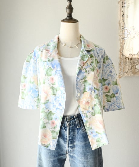 【Seek an nur】Euro floral art jacket blouse