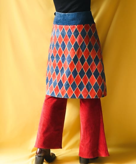 【tiny yearn】1970's Vintage Patchwork Suede Skirt