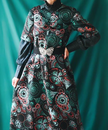 【Seek an nur】1970's Euro Art Maxi Dress