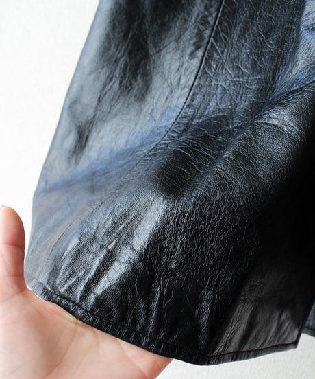 【Seek an nur】Black Mongolia Leather Long Coat