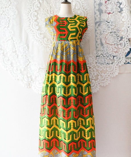 【tiny yearn】African Batik Maxi Dress
