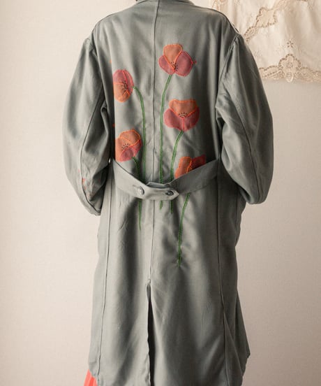 【tiny yearn】⁡60's French Embroidered Painted Work Coat