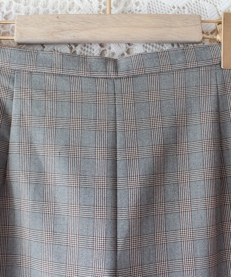 【Seek an nur】USA Glen Check Flare Slacks Pants