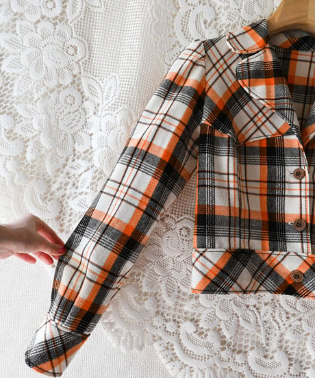 【tiny yearn】1960~70's Check Cropped Jacket
