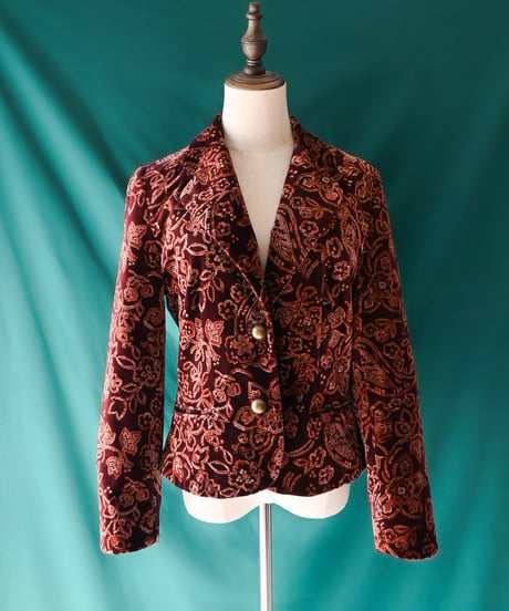 【Seek an nur】USA Paisley Velours Tailored Jacket
