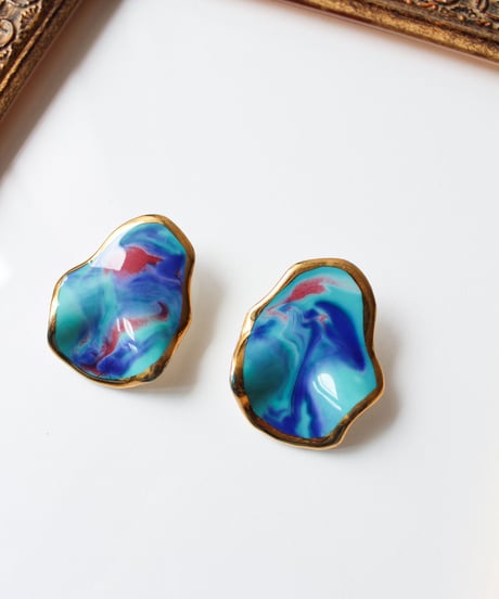 〈Accessory〉Vintage Art Ceramic Pierce
