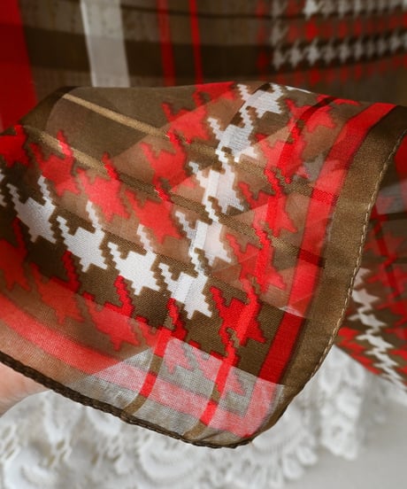 【tiny yearn】Vintage Sheer Check Scarf