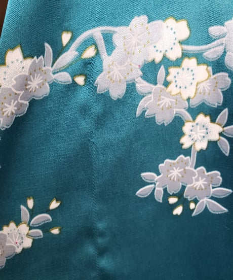 【tiny yearn】Vintage Printed Satin Chinese Long Gown