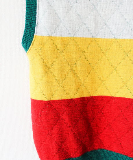 【tiny yearn】Vintage Euro Retro Check Knit Vest