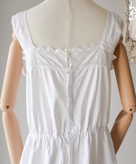 【Seek an nur】1900-20's antique cotton night dress