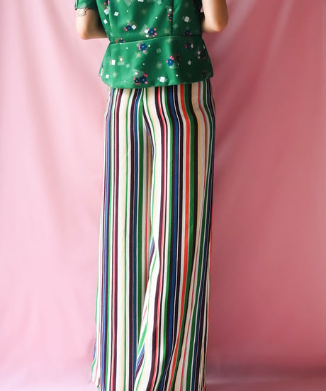 【tiny yearn】Mulch Stripe Sheer Wide Pants