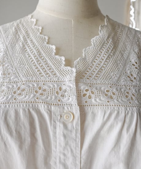【Seek an nur】1890-10's antique night gown dress