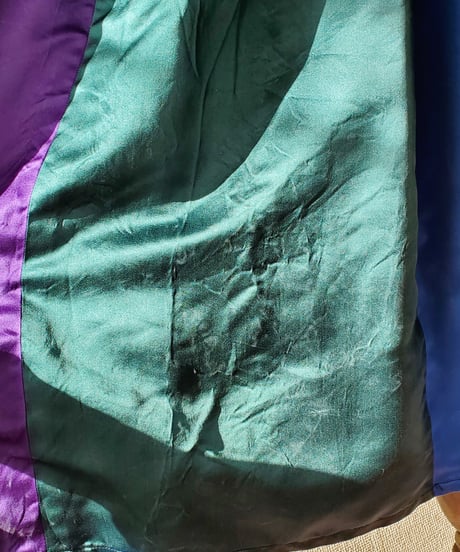 【tiny yearn】1970's USA Satin Silk Gather Flare Skirt