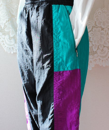 【tiny yearn】Euro Crazy Pattern Nylon Wind Pants