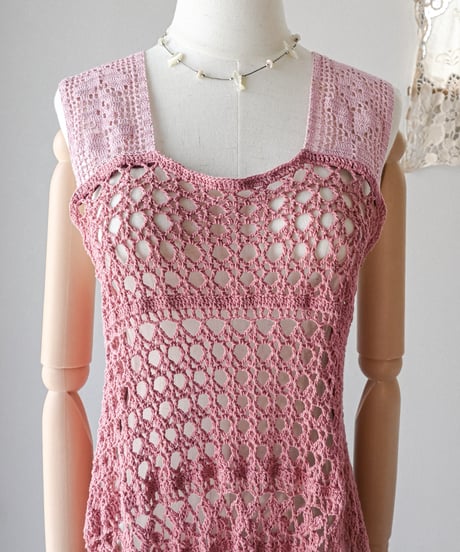【Seek an nur】Vintage cotton crochet dress
