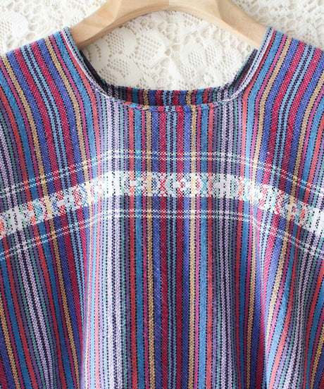 【tiny yearn】Vintage Guatemalan Stripe Fringe Vest