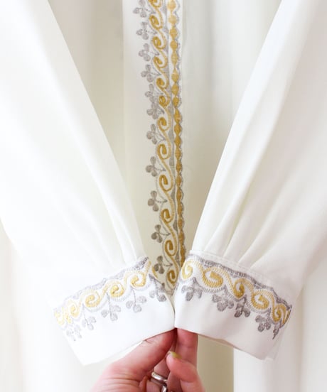 【Seek an nur】Embroidered Sheer Caftan Dress