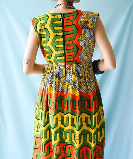 【tiny yearn】African Batik Maxi Dress