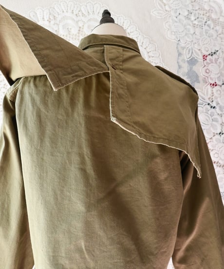 【Seek an nur】Greece Military Cropped Shirt/Khaki