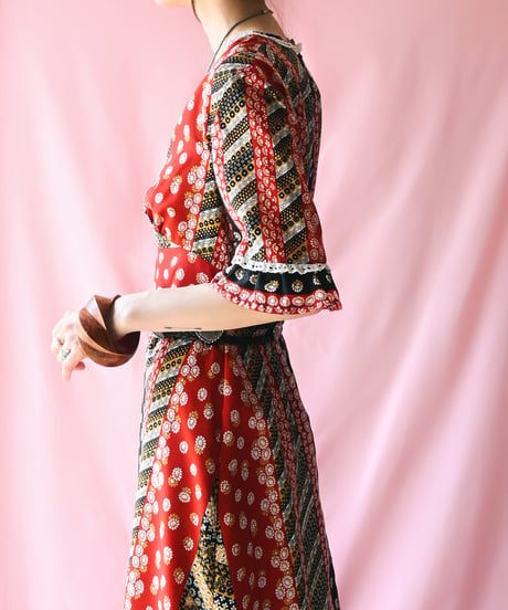 【tiny yearn】1970's Euro Floral Maxi Dress