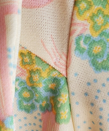 【tiny yearn】1970's Floral Geometric Maxi Dress