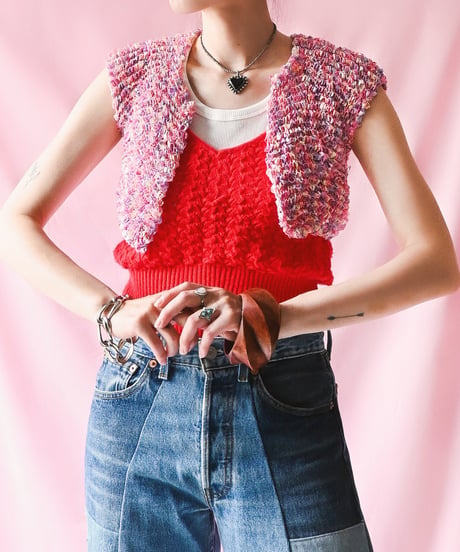【tiny yearn】Fancy yarn Knit Bolero