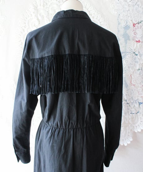 【tiny yearn】Painting Fringe Western Shirt Dress