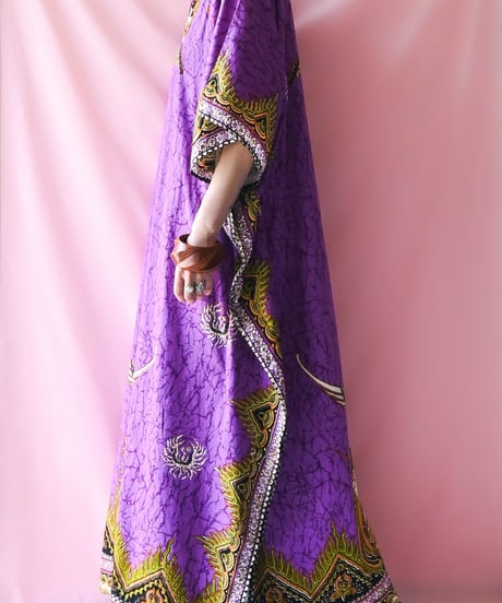 【tiny yearn】African Batik Boubou Maxi Dress