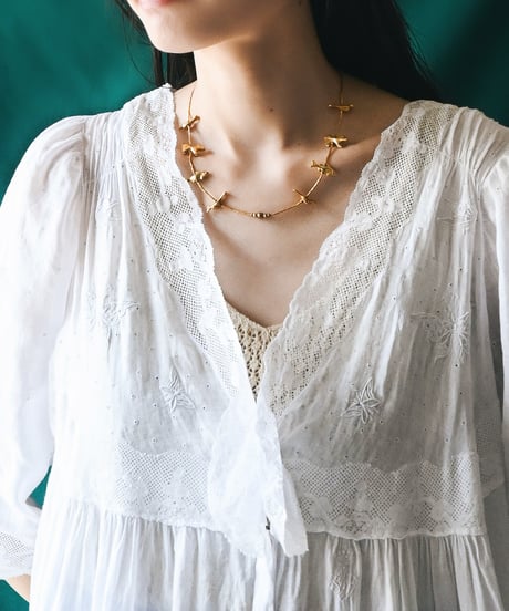 〈Accessory〉Native American Gold Tone Fetish Necklace