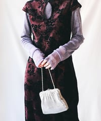 【Seek an nur】France Flocked Velour Chinese Dress