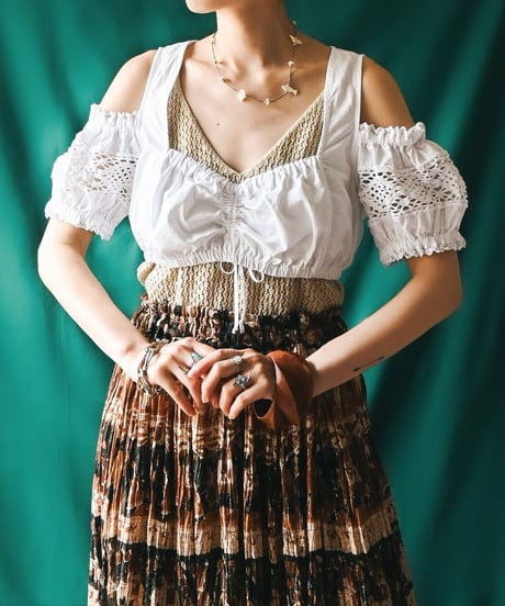 【Seek an nur】Euro Cropped Lace Dirndl Blouse