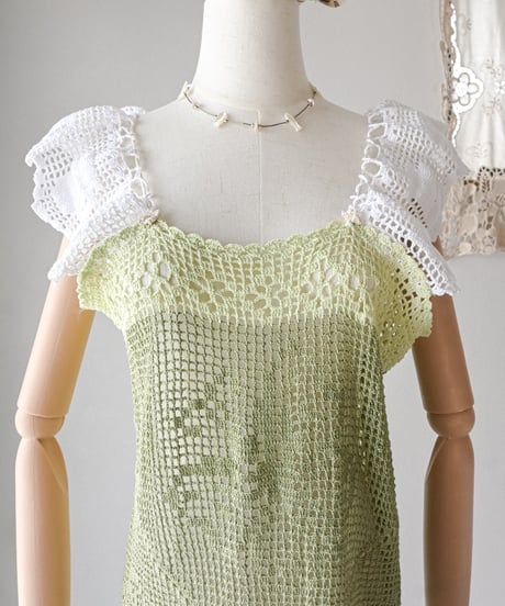 【Seek an nur】Vintage cotton crochet dress