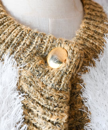 【Seek an nur】Shaggy Design Knit Cardigan