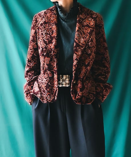 【Seek an nur】USA Paisley Velours Tailored Jacket