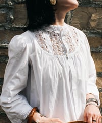 【Seek an nur】French Antique Hand Lace Flare Night Dress