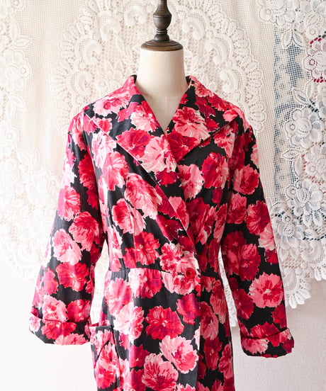 【tiny yearn】1970's Floral Art Dress Gown